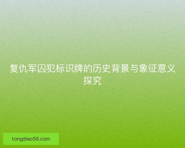 复仇军囚犯标识牌的历史背景与象征意义探究
