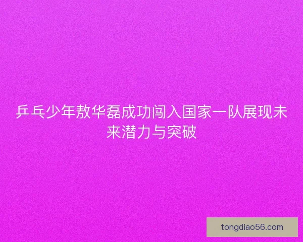 乒乓少年敖华磊成功闯入国家一队展现未来潜力与突破 乒乓少年敖华磊成功闯入国家一队展现未来潜力与突破